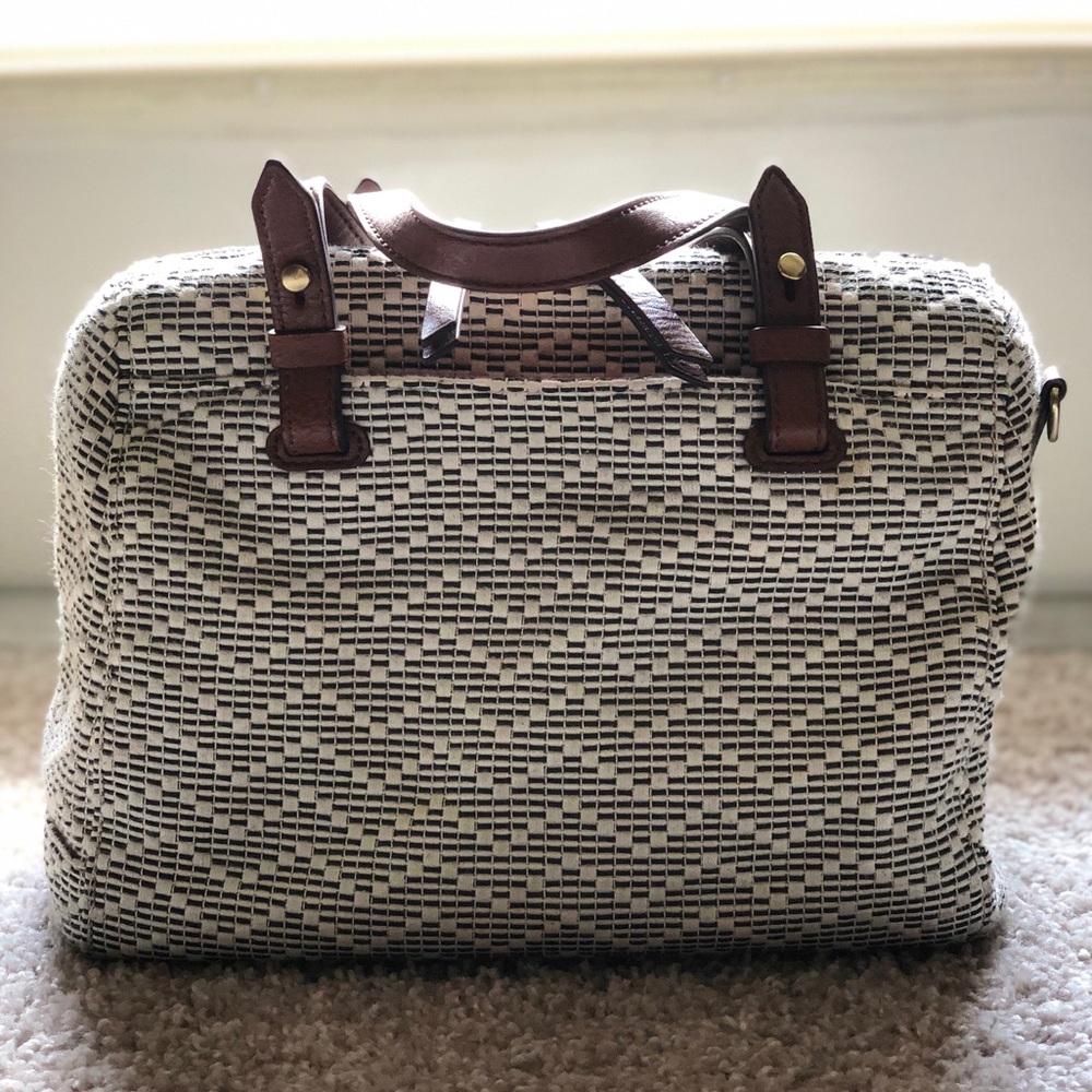 Fossil Black and White Satchel